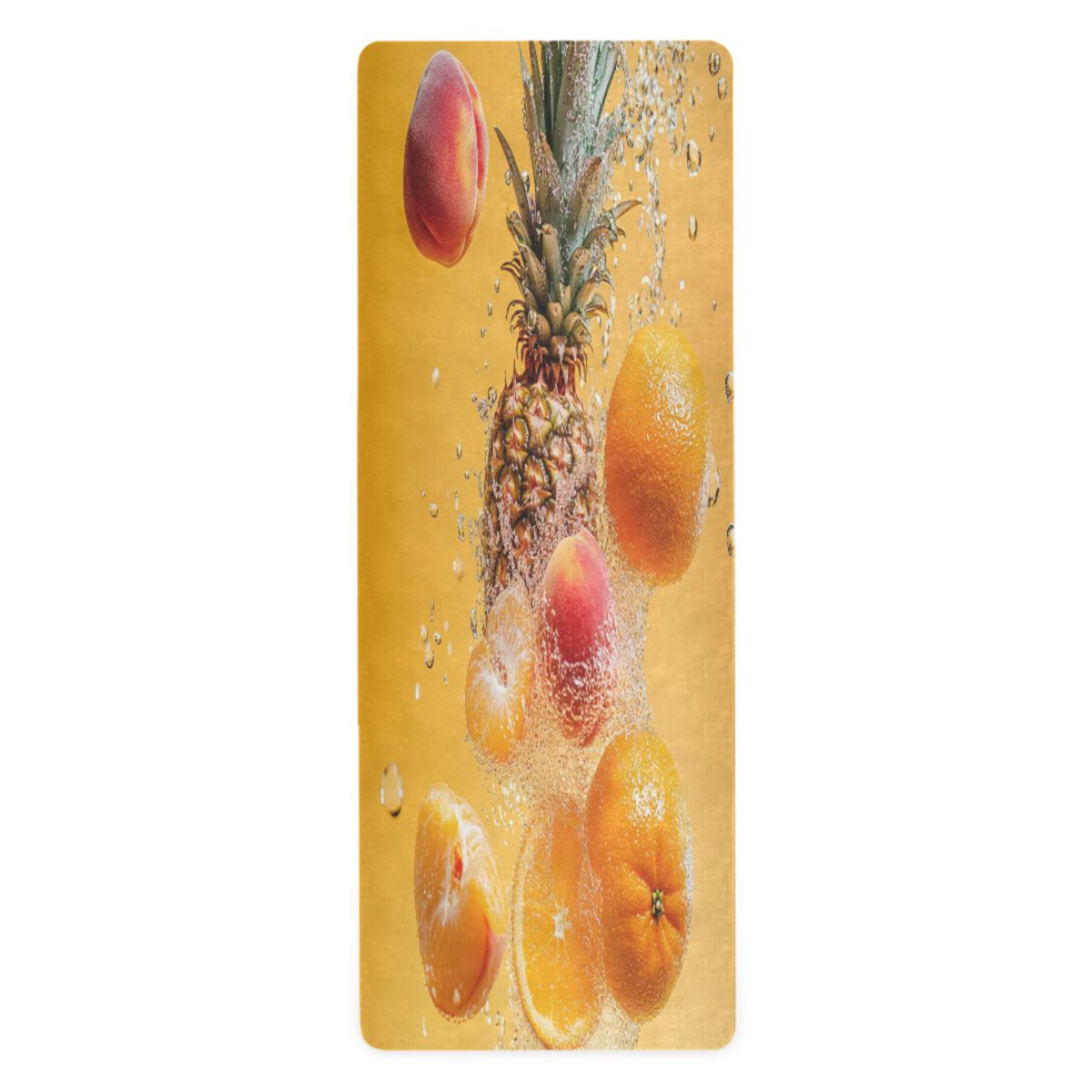 BZSMCE Yoga Mat Women Fruits Splashing in Water Fitness Mat