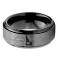 thumbnail image 2 of Tungsten Idaho The Gem State Heart Band Ring 8mm Men Women Comfort Fit Black Step Bevel Edge Brushed Gray Polished, 2 of 4