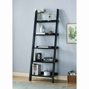 Lepos Ladder Shelf 5-Tier Book Shelves, Black Color