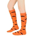 thumbnail image 2 of Zando Womens Knee High Socks Orange Bat Socks for Scarlet Witch Costume Crazy Socks, 2 of 4
