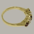 thumbnail image 4 of LBG English Made 9k Yellow Gold Natural Garnet & Opal Ladies Eternity Ring - 33 size options - Size 11, 4 of 6