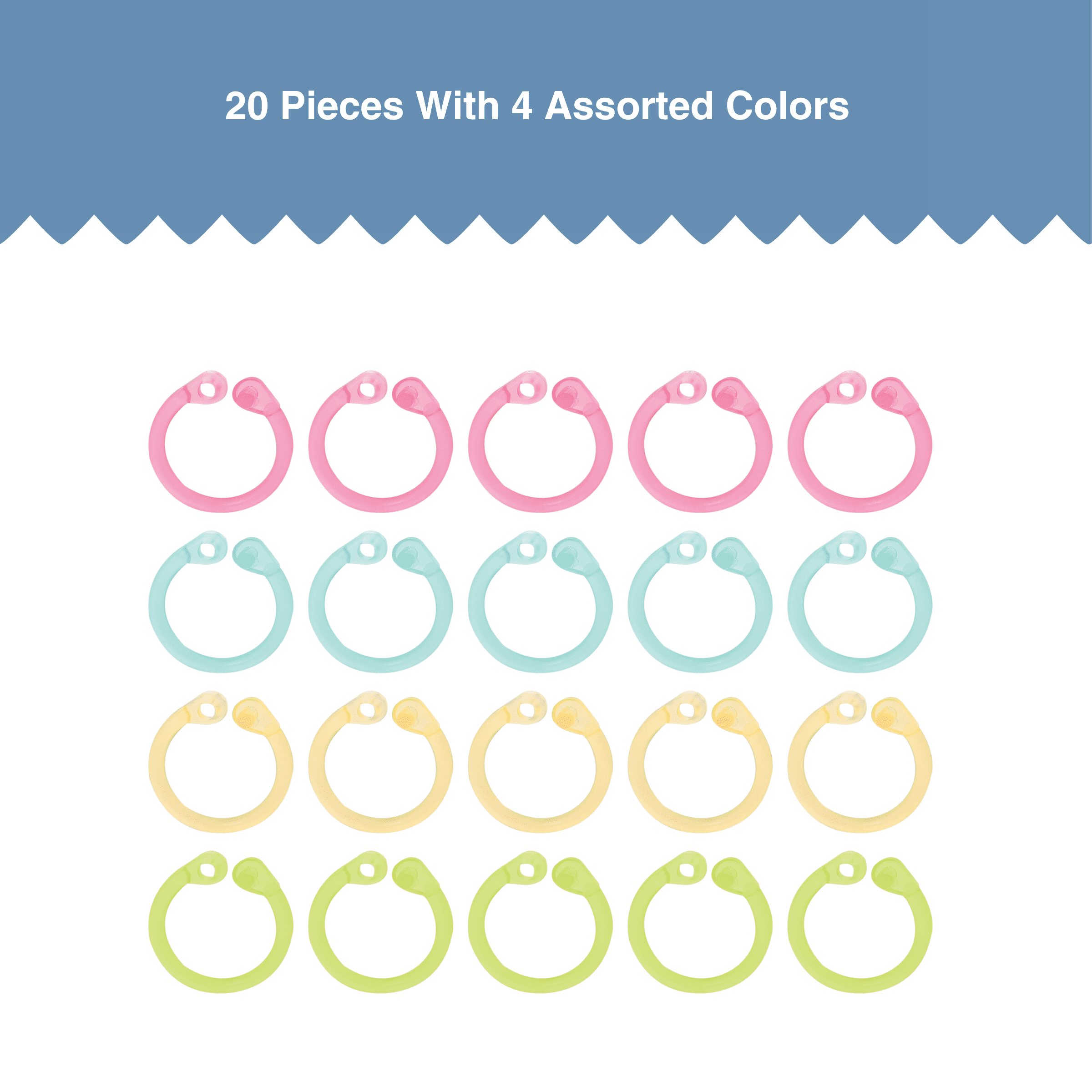 Hello Hobby Assorted Stitch Markers with Storage Case, 20 Count​