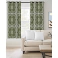 thumbnail image 2 of Sage Green Boho Blackout Curtains, Light Blocking Print Window Curtains, Farmhouse Chic Abstract Patterned Thermal Insulated Window Drapes for Living Room Kitchen Cafe 2 Panels, 84"W x 84"L, 2 of 9