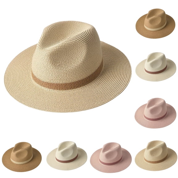 jiaxiM Packable Knit Fedora Hat for Women, Soft Lightweight Breathable Summer Beach Hat, Crushable Foldable Travel Straw Fedora
