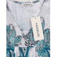 thumbnail image 3 of MOQIVGI Short Sleeve Womens Tops Casual Summer Trendy Dressy Flowy V Neck Paisley Blouses White XX-Large, 3 of 4
