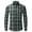 A01-Green, variant on USNSM Men's Plaid Shirt Casual Business Slim Fit Tops Turndown Collar Button up Long Sleeve Shirt with Chest Pocket Gray L