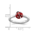 thumbnail image 3 of Sterling Silver Polished Red Enameled Ladybug Ring, 3 of 5