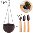 thumbnail image 1 of Hanging Planter Decorative Round Resin Hanging Basket Hanging Flower Pot, 1 of 9