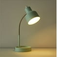 Mainstays LED Desk Lamp with CatchAll Base & AC Outlet, Matte Mint