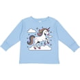 thumbnail image 3 of Inktastic Magical Unicorn on Clouds Boys or Girls Long Sleeve Toddler T-Shirt, 3 of 5