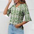 thumbnail image 2 of Levmjia Womens Tops Long Sleeve V Neck Cotton Blouse Solid Color Casual Shirt Fitted Regular Fit Comfortable Breathable Work Office Holiday Travel Home Loungewear All Season Basic Tee, 2 of 4