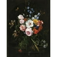 thumbnail image 2 of Nicolaes Van Verendael 19x24 Gold Ornate Framed and Double Matted Museum Art Print Titled - Still Life with Flowers in a Crystal Vase (1684), 2 of 4