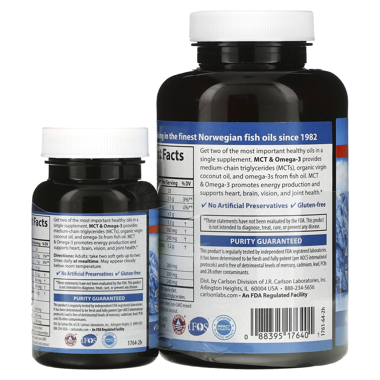 Carlson MCT & Omega-3, 150 Free Soft Gels
