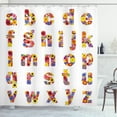 thumbnail image 1 of Ambesonne Letters Shower Curtain, Blooming Nature Flowers, 69"Wx70"L, Multicolor, 1 of 3