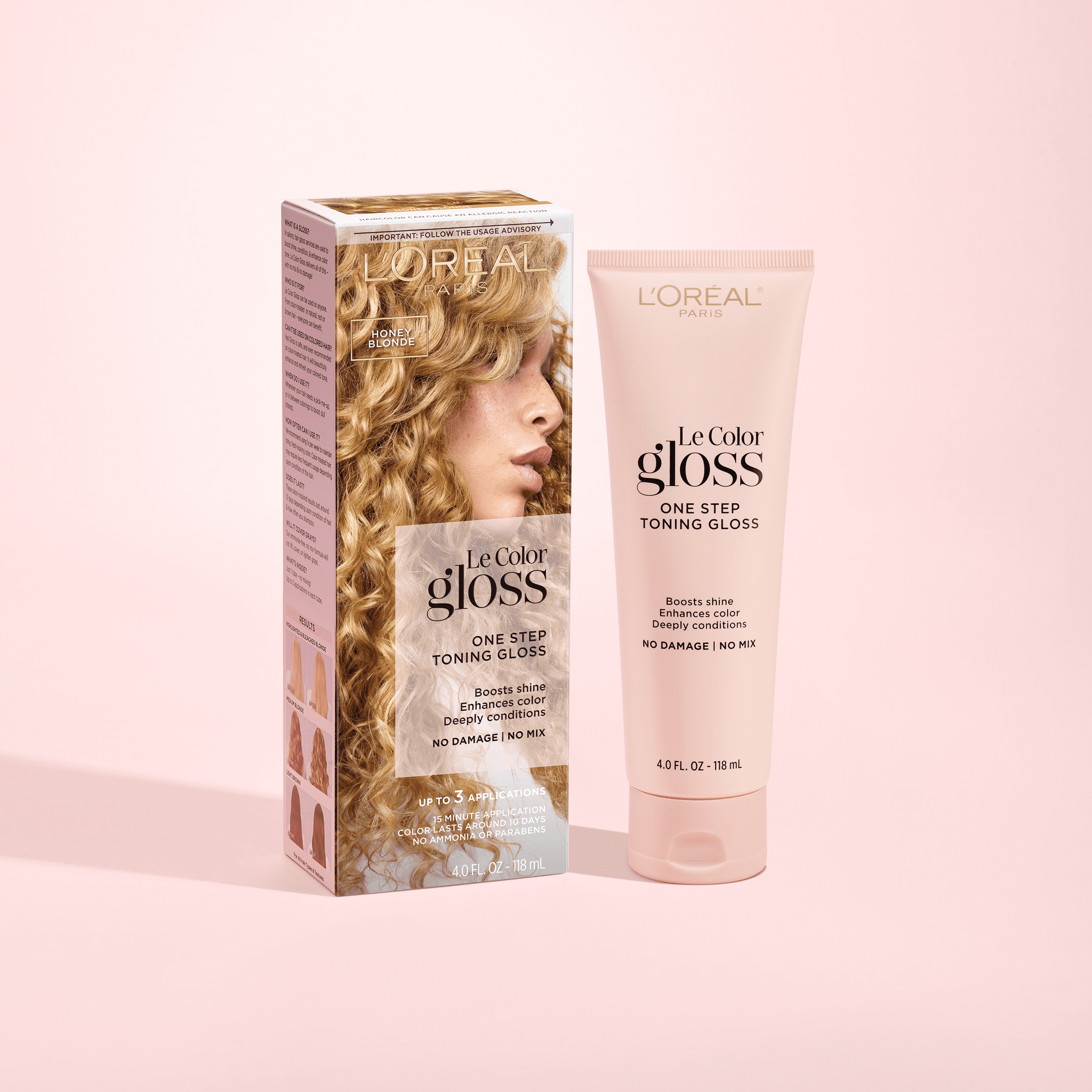 L'Oreal Paris Le Color Gloss One Step In-Shower Toning Gloss Hair Color, Honey Blonde, 4 fl oz