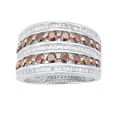 thumbnail image 1 of Sterling Silver with 1.50 CTTW Natural Red Diamond and White Diamond Wide Band Ring, 1 of 3