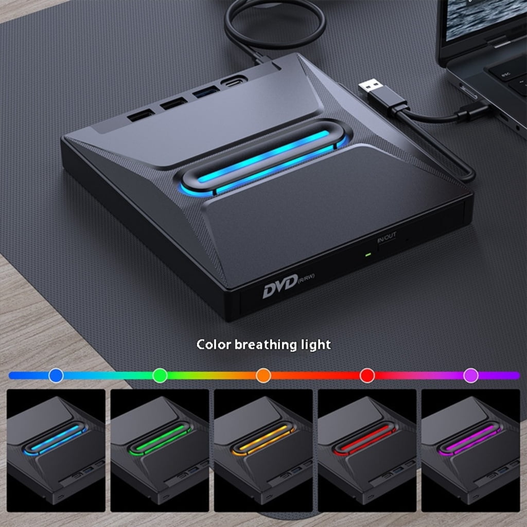 External Disk Drive USB3.0 Fast Transfer Disc Burning Player 7 In 1 Functionality For PC Desktop Devices
