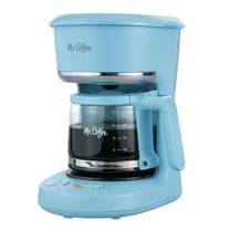 Mr. Coffee 5-Cup Programmable Coffee Maker, 25 oz. Mini Brew, Brew Now or Later, Arctic & Chrome