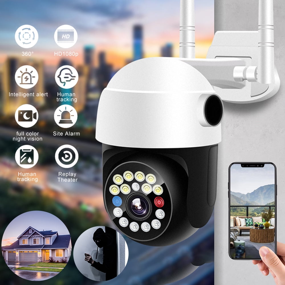 Wireless Security Camera, WiFi Camera, 360° Viewing Cam with Motion Detection, Night Vision