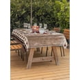 thumbnail image 2 of Outdoor Tablecloth with Umbrella Hole and Zipper, Texas Star Vintage Rectangle Table Cloth 52x70 Inch Waterproof Tablecloth, Red Berry Retro Art Wooden Picnic Table Cover for Patio Camping, 2 of 7
