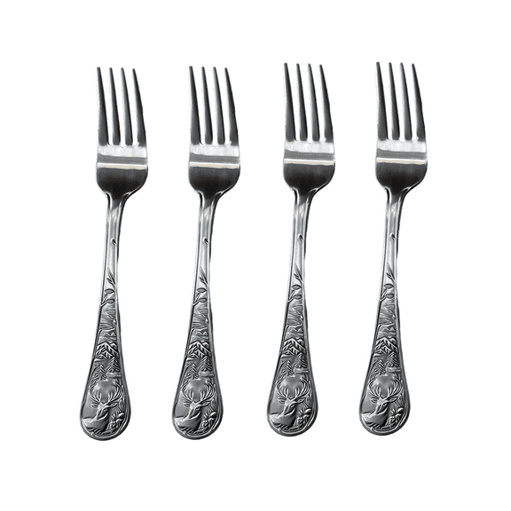 Cambridge Silversmiths Deer Stainless Steel Salad Fork (Set of Four)