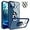 Blue, variant on for iPhone 12 6.1' Case， for iPhone 12 Pro Case with HD Screen Protector,  [Military Grade] Crystal Clear Transparent Hard PC TPU with Ring Kickstand Phone Case for iPhone 12 Black