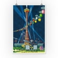 thumbnail image 2 of Seattle, Washington, Space Needle Worlds Fair, Vintage Travel Advertisement (12x18 Wall Art Poster, Room Decor), 2 of 3
