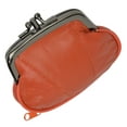 thumbnail image 6 of Leather Small Change Purse Double Frame with Zipper Pocket Y022, 6 of 22