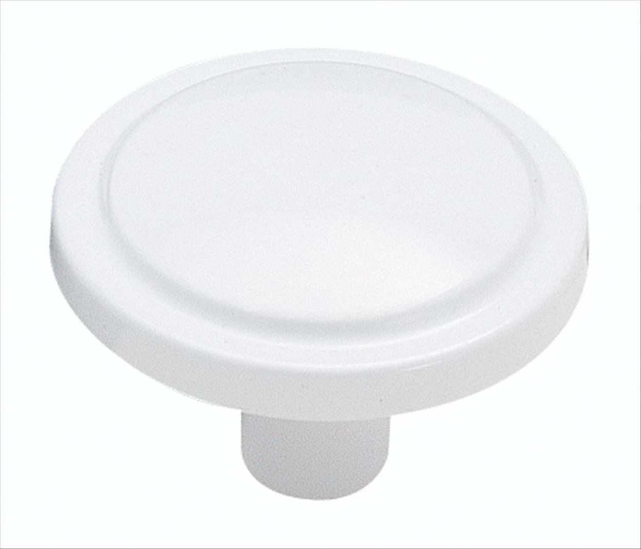 Amerock BP3443GW-XCP5 Contemporary Kitchen Cabinet Knob 1-1/4' Diameter  White - pack of 5