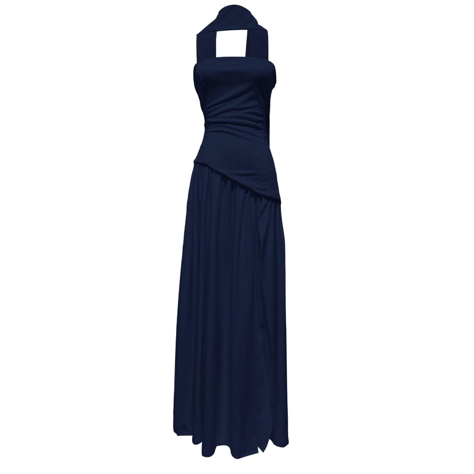 gljltg Women's Casual Strapless Hip-Hugging Long Sleeveless One-Shoulder Dress for Women, Spring, Summer, Suitable for Casual, Daily, Birthday, Dating, Dance, Party, Wedding, Work