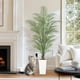 thumbnail image 5 of Yeshouse Palmera artificial en maceta blanca, palmera areca artificial para decoración del hogar, plantas de interior realistas, planta de suelo para sala de estar y oficina, sin mantenimiento, 5 of 7