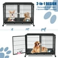 "Suchown 37"" Stackable Heavy Duty Dog Crate, 2in1 Kennels, Locks