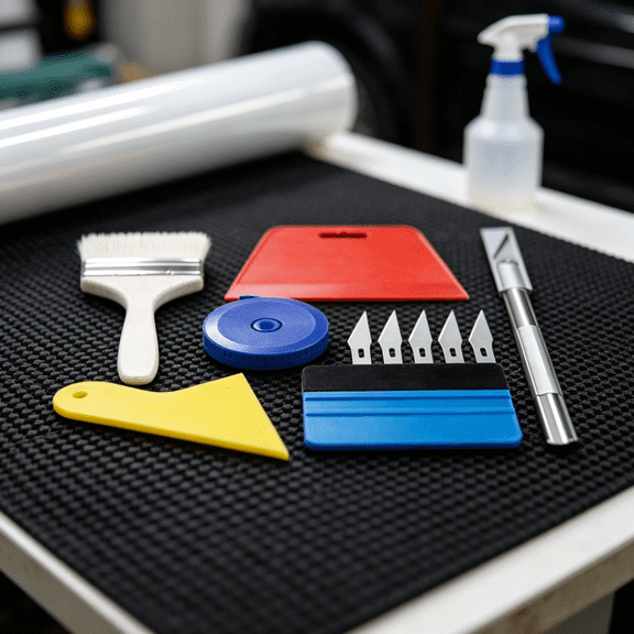 11 Pcs Vinyl Wrap Tool Kit, Wallpaper Smoothing Tool Set with Squeegees, Craft Knife, Brush, Measuring Tape, for Peel and Stick Wallpaper, Car Wrap, Window Tint & Contact Paper Installation