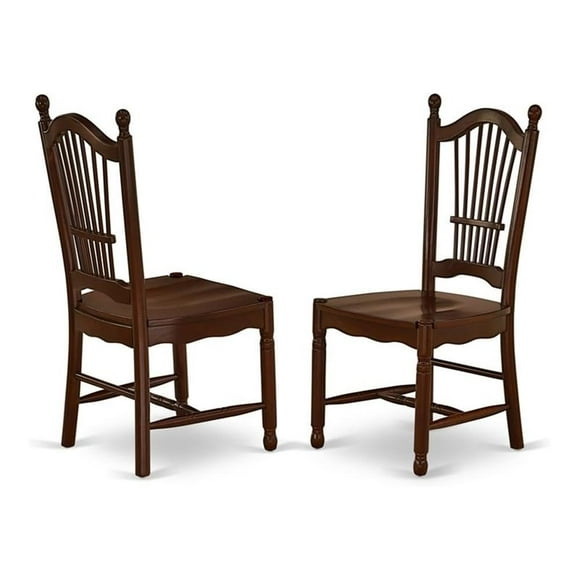 Sillas de comedor East West Furniture Dover de madera de caoba, juego de 2