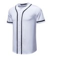 thumbnail image 2 of Men's Button Baseball Uniforms, Blank Softball Uniforms, Hip Hop Trendy Short Sleeve Activity Shirts black—S D01, 2 of 5