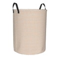 thumbnail image 2 of Fotbe Laundry Hamper With Durable Leather Laundry Basket Brown Gingham Thickened Waterproof Round Collapsible Laundry Hamper, Dirty Clothes Laundry Basket, 2 of 8