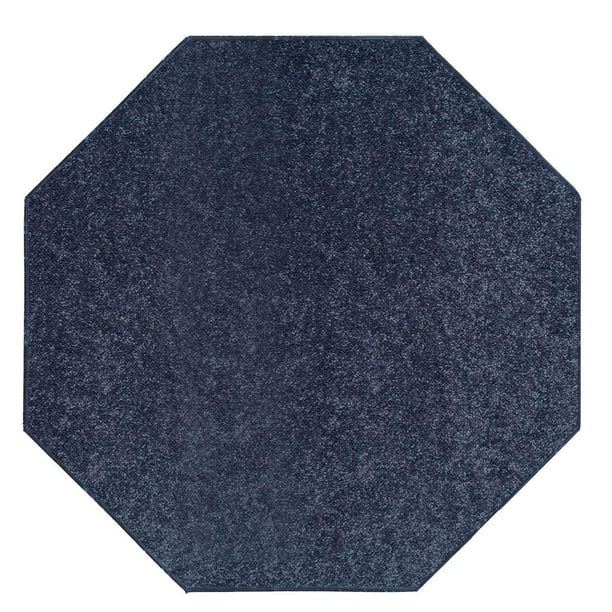 Bright House Solid Color Octagon Shape Area Rugs Petrol Blue 8