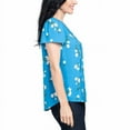 thumbnail image 2 of Hilary Radley Womens V-Neck Printed Blouse Size: L, Color: Blue & Off-White Floral, 2 of 4