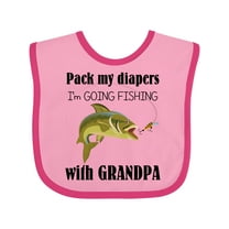 Inktastic Going Fishing with Grandpa Boys or Girls Baby Bib