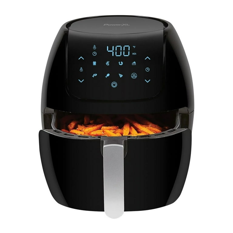 PowerXL Large 8-Quart Nonstick Air Fryer w One-Touch Digital Display - BLK
