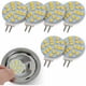thumbnail image 1 of Lámparas LED redondas G4 de color blanco cálido, 2 W reemplaza la bombilla halógena de base de 20 W, 12 V CA/10-30 V CC, iluminante G4 para iluminación empotrada debajo del gabinete, 6 piezas, 1 of 1