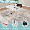 thumbnail image 6 of Folding Conference Table with Wheels, Heavy Duty Mobile Training Table, Foldable Desk for Office Meeting Room, 6 of 7