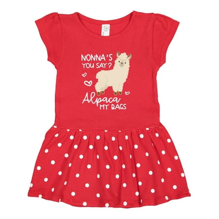 

Inktastic Nonna s You Say Alpaca My Bags Gift Toddler Girl Dress