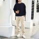thumbnail image 4 of Pantalones largos de pana para hombre, con cordón y cintura elástica, holgados, para correr, informales, cargo, largos, de algodón y licra., 4 of 8