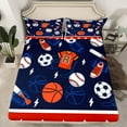 thumbnail image 2 of Castle Fairy Sport Baseball Basketball Soccer 4-Piece Full Size Sheets for Teens,Ball Gamer Bed Sheets,Abstract Stars Lightning Lightweight Sheet Sets,Breathable Home Decor, 2 of 7