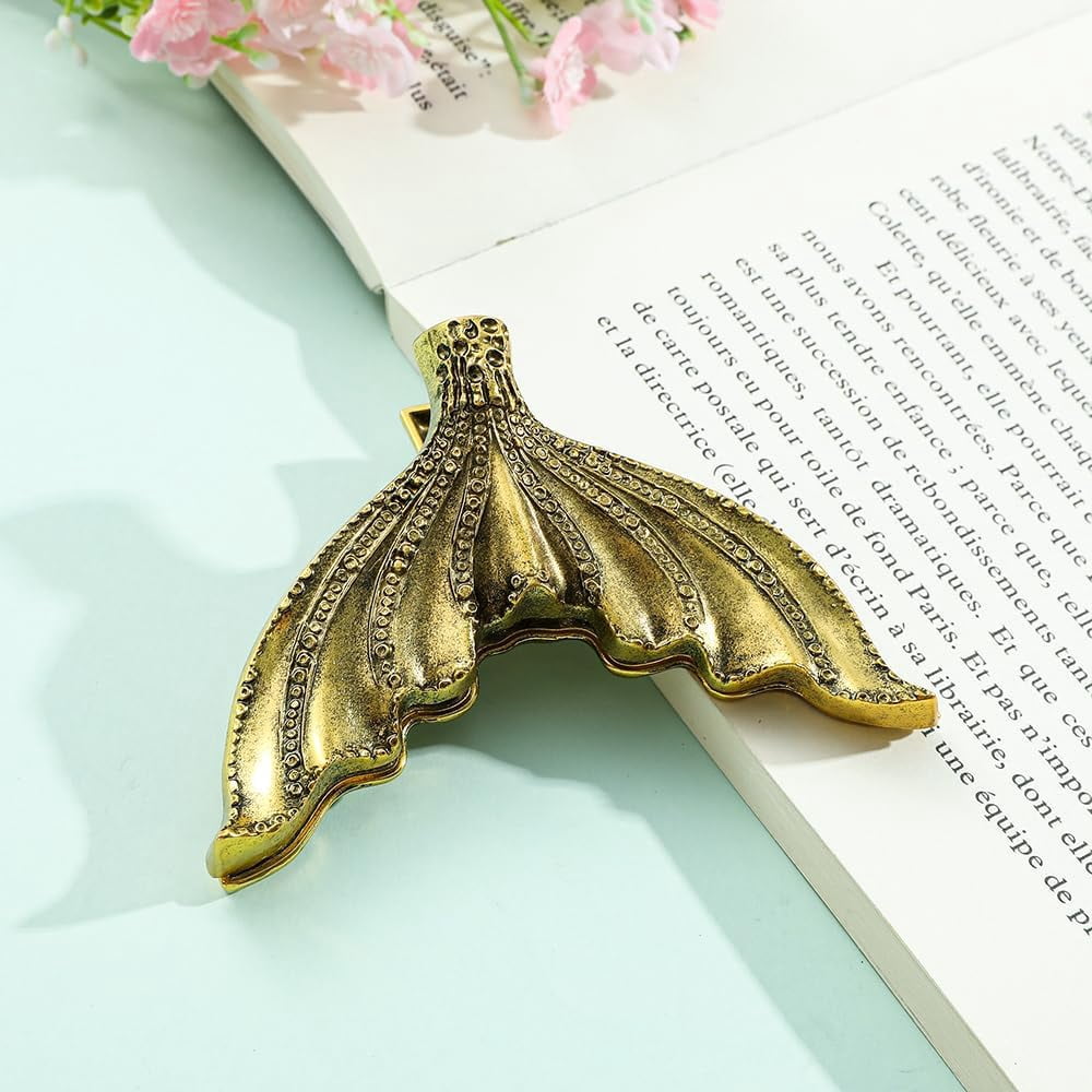 Vintage Fish Tail Book Clip - Paper Storage Clip Journal Clips to Hold Journal Open While Writing Scrapbook Kit Document Clip