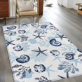 thumbnail image 3 of Summer Marine Life Washable Area Rugs 2.7'x5', Ocean Watercolor Sea Conch Starfish Shell Coastal Low Pile Throw Living Room Rug Non-Slip Sturdy Edge Binding Carpet for Indoor Entryway Bedside Kitchen, 3 of 9