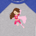 thumbnail image 4 of Inktastic Superhero Girl, Cute Girl, Brown Hair, Pink Cape Girls Baby Bodysuit, 4 of 5