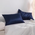 thumbnail image 6 of Kelnaro 2 Pack Navy Blue Satin Pillowcases King Size 20"x36" - Hidden Zipper Silky Smooth Soft Breathable Pillow Covers for Hair & Skin, 6 of 6