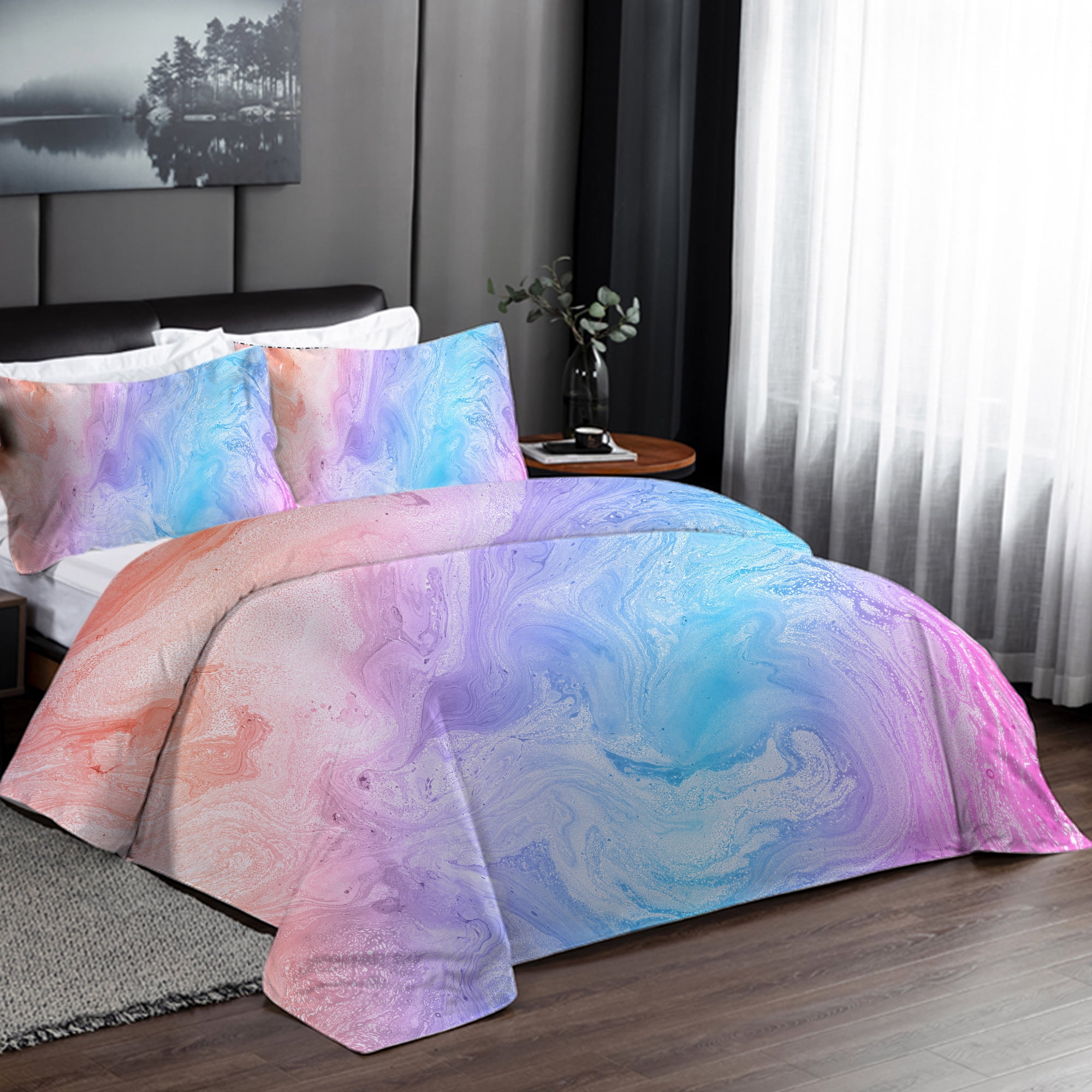 Modern Pastel Tie Dye Bedding Colorful 